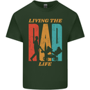 Fathers Day Living the Dad Life Twins Funny Mens Cotton T-Shirt Tee Top Forest Green