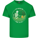 Feel Alive Gardening Gardener Plants Skull Kids T-Shirt Childrens Irish Green