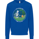Feel Alive Gardening Gardener Plants Skull Mens Sweatshirt Jumper Royal Blue