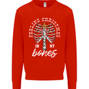 Feeling Christmas In My Bones Mens Sweatshirt Jumper Bright Red