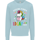 Feeling IDGAF Today Funny Offensive Unicorn Mens Sweatshirt Jumper Light Blue