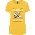Female Biker Boots Funny Motorbike Womens Wider Cut T-Shirt Yellow