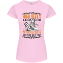 Female Biker Boots Funny Motorcycle Womens Petite Cut T-Shirt Light Pink