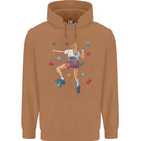 Female Rock Climber Climbing Wall Mens 80% Cotton Hoodie Caramel Latte