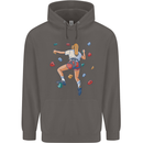 Female Rock Climber Climbing Wall Mens 80% Cotton Hoodie Charcoal