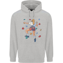 Female Rock Climber Climbing Wall Mens 80% Cotton Hoodie Sports Grey