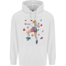 Female Rock Climber Climbing Wall Mens 80% Cotton Hoodie White