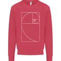 Fibonacci Spiral Golden Geometry Maths Mens Sweatshirt Jumper Heliconia