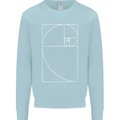 Fibonacci Spiral Golden Geometry Maths Mens Sweatshirt Jumper Light Blue