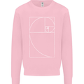 Fibonacci Spiral Golden Geometry Maths Mens Sweatshirt Jumper Light Pink