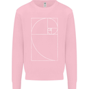 Fibonacci Spiral Golden Geometry Maths Mens Sweatshirt Jumper Light Pink