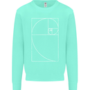 Fibonacci Spiral Golden Geometry Maths Mens Sweatshirt Jumper Peppermint