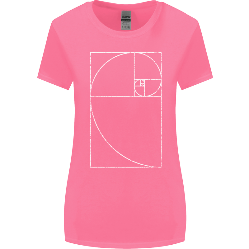Fibonacci Spiral Golden Geometry Maths Womens Wider Cut T-Shirt Azalea