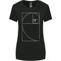Fibonacci Spiral Golden Geometry Maths Womens Wider Cut T-Shirt Black