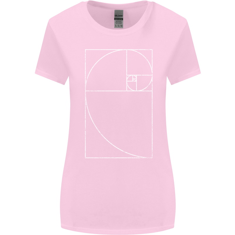 Fibonacci Spiral Golden Geometry Maths Womens Wider Cut T-Shirt Light Pink