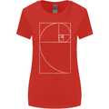 Fibonacci Spiral Golden Geometry Maths Womens Wider Cut T-Shirt Red