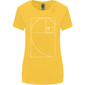 Fibonacci Spiral Golden Geometry Maths Womens Wider Cut T-Shirt Yellow