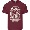 Fight Hard Boxing Boxer MMA Mens Cotton T-Shirt Tee Top Maroon