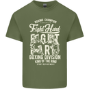 Fight Hard Boxing Boxer MMA Mens Cotton T-Shirt Tee Top Military Green