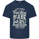 Fight Hard Boxing Boxer MMA Mens Cotton T-Shirt Tee Top Navy Blue