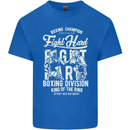 Fight Hard Boxing Boxer MMA Mens Cotton T-Shirt Tee Top Royal Blue