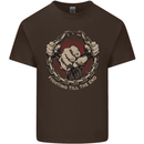 Fighting 'Till the End MMA Martial Arts Mens Cotton T-Shirt Tee Top Dark Chocolate