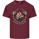 Fighting 'Till the End MMA Martial Arts Mens Cotton T-Shirt Tee Top Maroon
