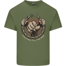 Fighting 'Till the End MMA Martial Arts Mens Cotton T-Shirt Tee Top Military Green