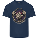 Fighting 'Till the End MMA Martial Arts Mens Cotton T-Shirt Tee Top Navy Blue