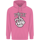 Finger Flip Fuck Skull Offensive Biker Mens 80% Cotton Hoodie Azelea