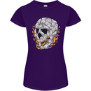 Fire Skull Made of Cats Womens Petite Cut T-Shirt Purple