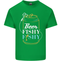 Fishing Beer Here Fishy Fisherman Funny Mens Cotton T-Shirt Tee Top Irish Green