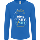 Fishing Beer Here Fishy Fisherman Funny Mens Long Sleeve T-Shirt Royal Blue