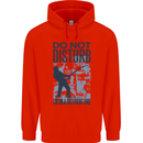 Fishing Do Not Disturb Funny Fisherman Mens 80% Cotton Hoodie Bright Red
