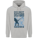 Fishing Do Not Disturb Funny Fisherman Mens 80% Cotton Hoodie Sports Grey