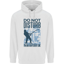 Fishing Do Not Disturb Funny Fisherman Mens 80% Cotton Hoodie White