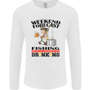 Fishing Fisherman Forecast Alcohol Beer Mens Long Sleeve T-Shirt White