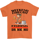Fishing Fisherman Forecast Alcohol Beer Mens T-Shirt Cotton Gildan Orange