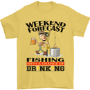 Fishing Fisherman Forecast Alcohol Beer Mens T-Shirt Cotton Gildan Yellow
