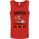 Fishing Fisherman Forecast Alcohol Beer Mens Vest Tank Top Red