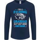 Fishing Grandad Funny Fathers Day Fisherman Mens Long Sleeve T-Shirt Navy Blue