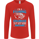 Fishing Grandad Funny Fathers Day Fisherman Mens Long Sleeve T-Shirt Red