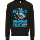 Fishing Grandad Funny Fathers Day Fisherman Mens Sweatshirt Jumper Black