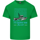 Fishing It's Cheaper Than Therapy Fisherman Mens Cotton T-Shirt Tee Top Irish Green