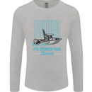 Fishing It's Cheaper Than Therapy Fisherman Mens Long Sleeve T-Shirt Sports Grey