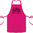 Fishing Rod for My Wife Fisherman Funny Cotton Apron 100% Organic Pink