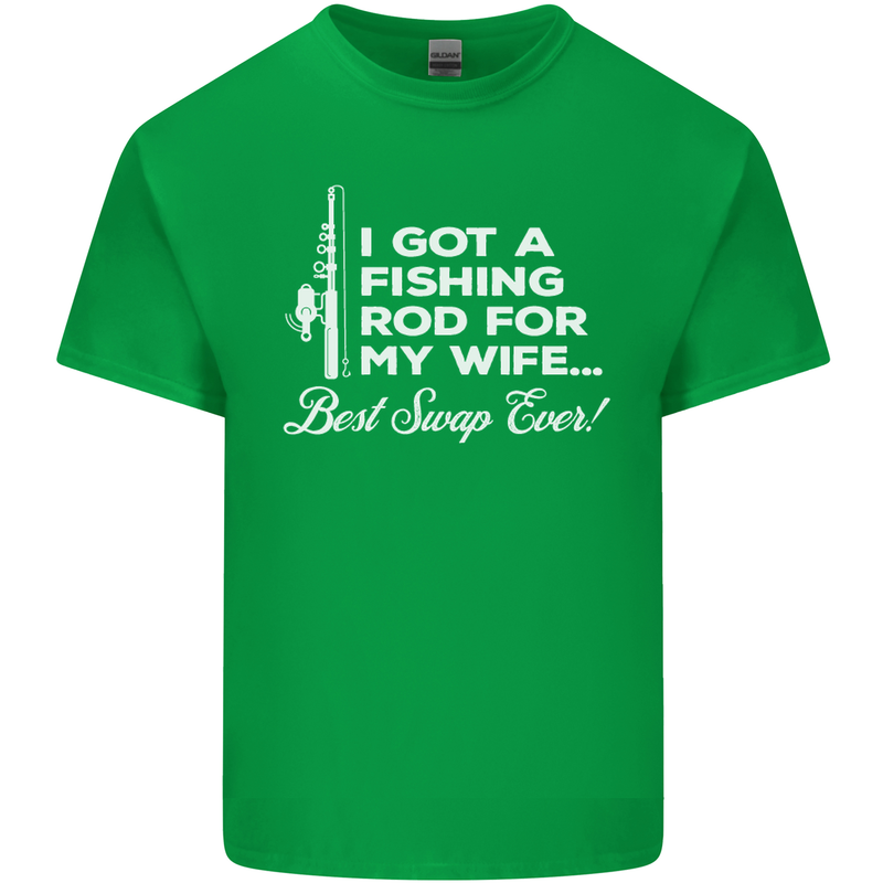 Fishing Rod for My Wife Funny Fisherman Mens Cotton T-Shirt Tee Top Irish Green