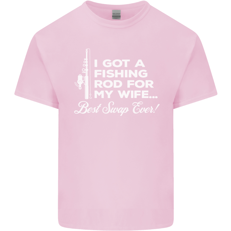 Fishing Rod for My Wife Funny Fisherman Mens Cotton T-Shirt Tee Top Light Pink