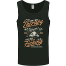 Fishing Therapy Funny Fisherman Mens Vest Tank Top Black
