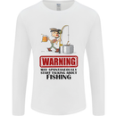 Fishing Warning May Start Talking Funny Mens Long Sleeve T-Shirt White
